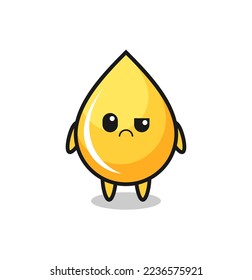 the mascot of the honey drop with sceptical face , cute style design for t shirt, sticker, logo element