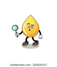 Mascot of honey drop searching , character design