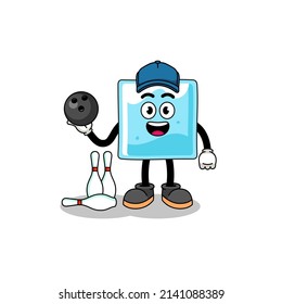 Maskottchen des Eisblocks als Bowlingspieler , Charakterdesign
