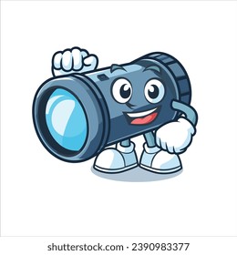 caricatura de visualización del zoom digital de icono de mascota