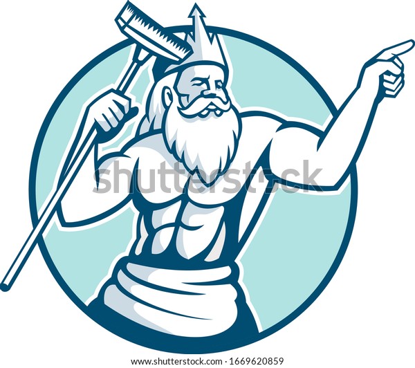 Mascot Icon Illustration Neptune God Sea Stock Vector (Royalty Free ...