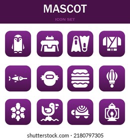 mascot icon set. Vector  illustrations related with Penguin, Robot and Dive