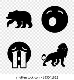 Mascot icons set. set of 4 mascot filled icons such as bear, lion, yawn emot