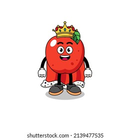 Ilustración de mascota del rey de manzanas , diseño de carácter