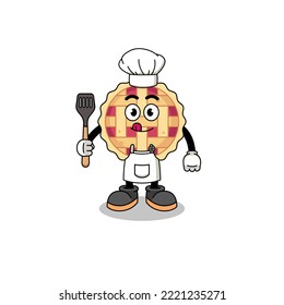 Mascot Illustration of apple pie chef , character design