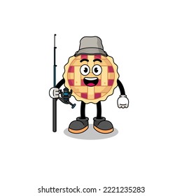 Mascot Illustration of apple pie fisherman , character design