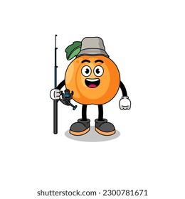 Mascot Illustration of apricot fisherman , character design