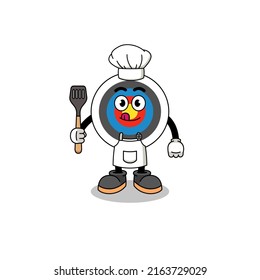 Mascot Illustration of archery target chef , character design