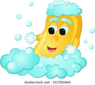 Mascot illustration of bathing soap character in a cartoon style