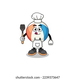 Mascot Illustration of beach ball chef , character design