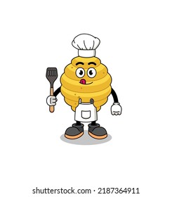 Mascot Illustration of bee hive chef , character design