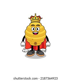 Mascot Illustration of bee hive king , character design