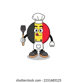 Mascot Illustration of belgium flag chef