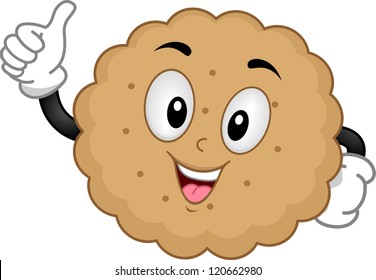 Mascot Illustration of a Biscuit Giving a Thumbs Up