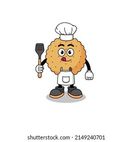 Ilustración de mascota de un chef de bizcocho , diseño de carácter