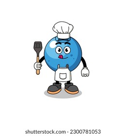 Mascot Illustration of blueberry chef , character design