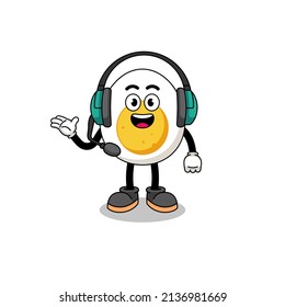 Ilustración de huevos cocidos como servicio al cliente , diseño de carácter