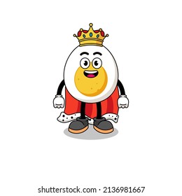 Mascot Illustration of boiled egg king , character design