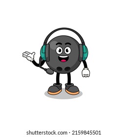 Mascot Illustration of bowling ball as a customer services , character design