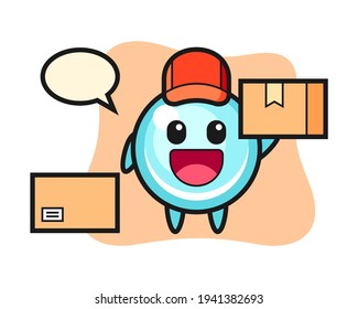 Mascot illustration of bubble as a courier