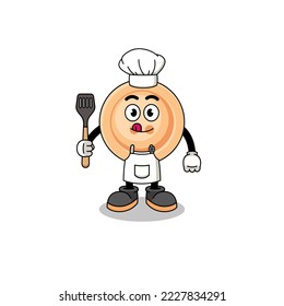 Mascot Illustration of button chef , character design