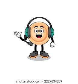 Mascot Illustration of button as a customer services , character design