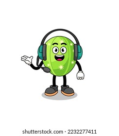 Mascot Illustration of cactus as a customer services , character design