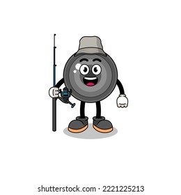 Mascot Illustration of camera lens fisherman , character design