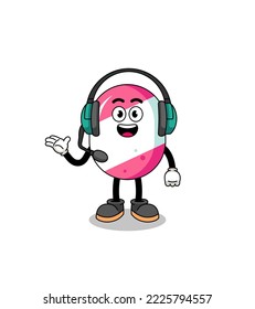 Mascot Illustration of candy as a customer services , character design