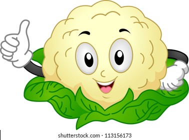 Mascot Illustration of a Cauliflower Giving a Thumbs Up