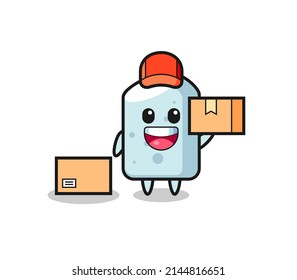 Mascot Illustration of chalk as a courier , cute design