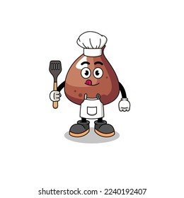 Mascot Illustration of choco chip chef , character design