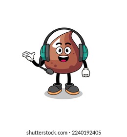 Mascot Illustration of choco chip as a customer services , character design