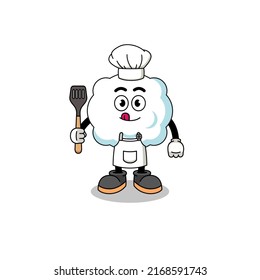Mascot Illustration of cloud chef , character design