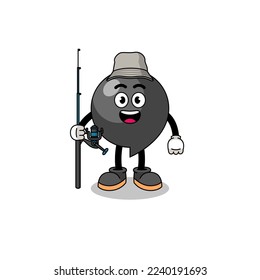 Mascot Illustration of comma symbol fisherman , character design