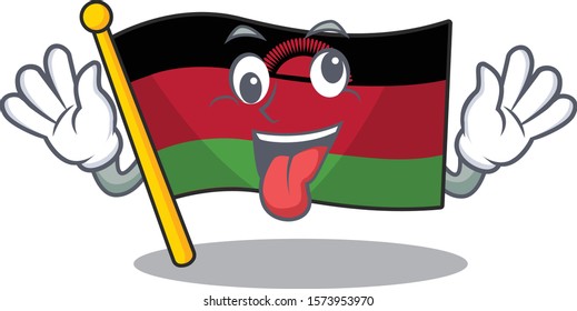 Mascot illustration of crazy expression flag malawi Cartoon character design