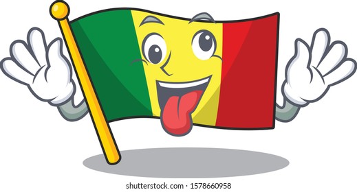 Mascot illustration of crazy expression flag mali Cartoon character design
