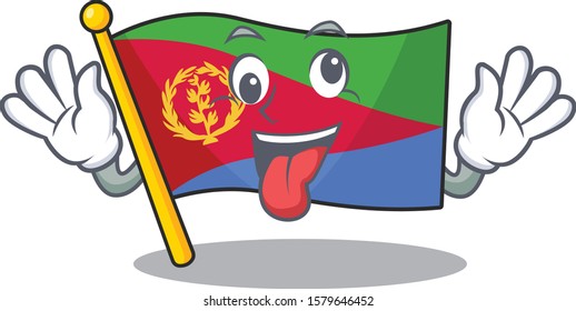 Mascot illustration of crazy expression flag eritrea Cartoon character design