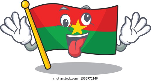 Mascot illustration of crazy expression flag burkina faso Cartoon character design