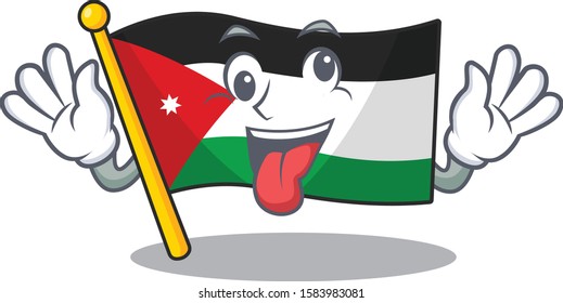 Mascot illustration of crazy expression flag jordan Cartoon character design