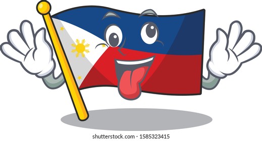 Mascot illustration of crazy expression flag philippines Cartoon character design