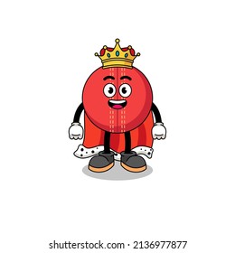 Mascot Illustration of cricket ball king , character design