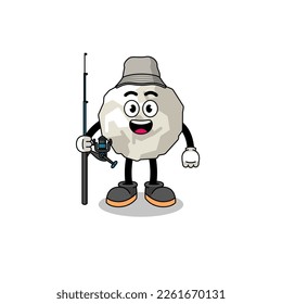 Mascot Illustration of crumpled paper fisherman