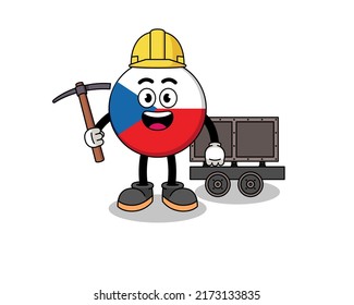 Mascot Illustration of czech republic miner , character design
