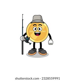Mascot Illustration of danish krone fisherman , character design
