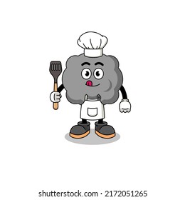 Mascot Illustration of dark cloud chef , character design