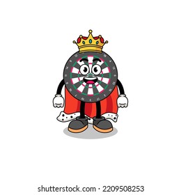 Mascot Illustration of dart board king , character design