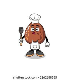 Mascot Illustration of date fruit chef , character design