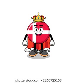 Mascot Illustration of denmark flag king , character design