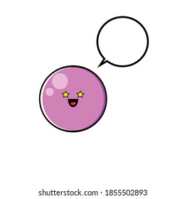 Mascot illustration design of purple emoticon